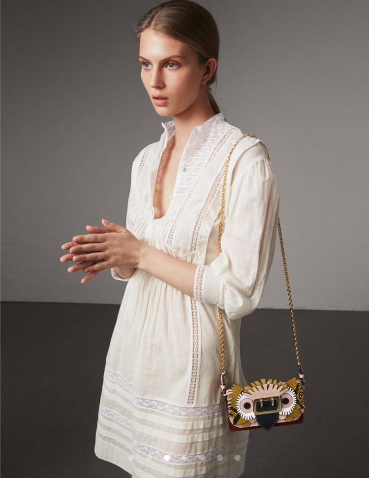 Burberry Python & Leather Mini Beast Bag