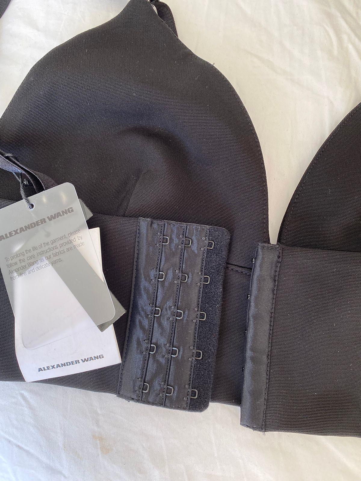 Black Stretch Faille Triangle Bralette