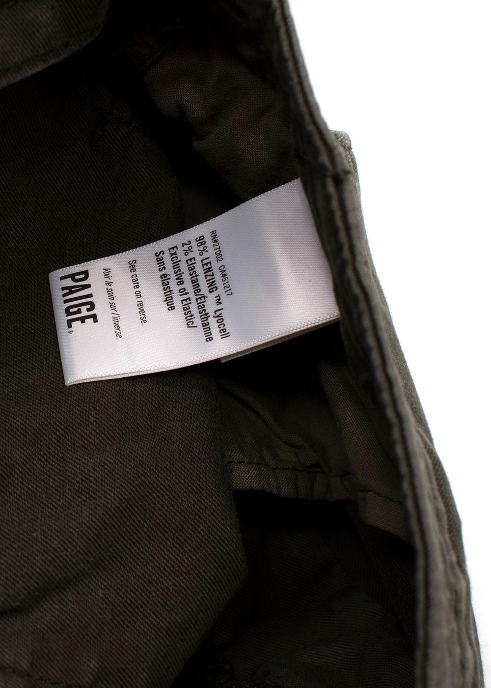 Paige Green Denim Toggle Hem Reid Trousers