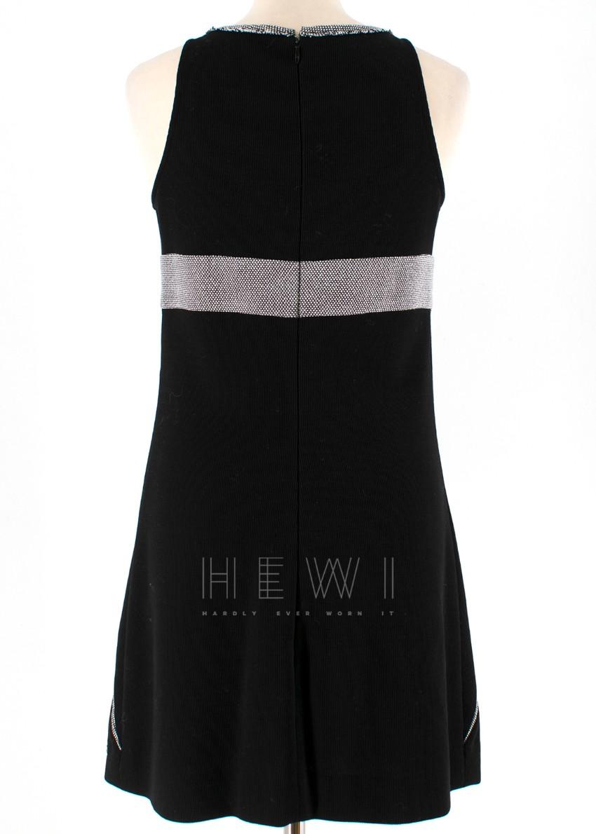 Chanel Black & SIlver Wool Blend Mini Dress