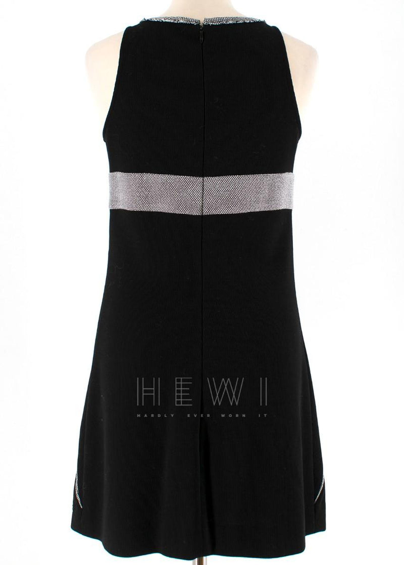 Chanel Black & SIlver Wool Blend Mini Dress