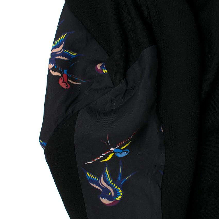 Tim Coppens Black Swallow Print High-Low Jumper