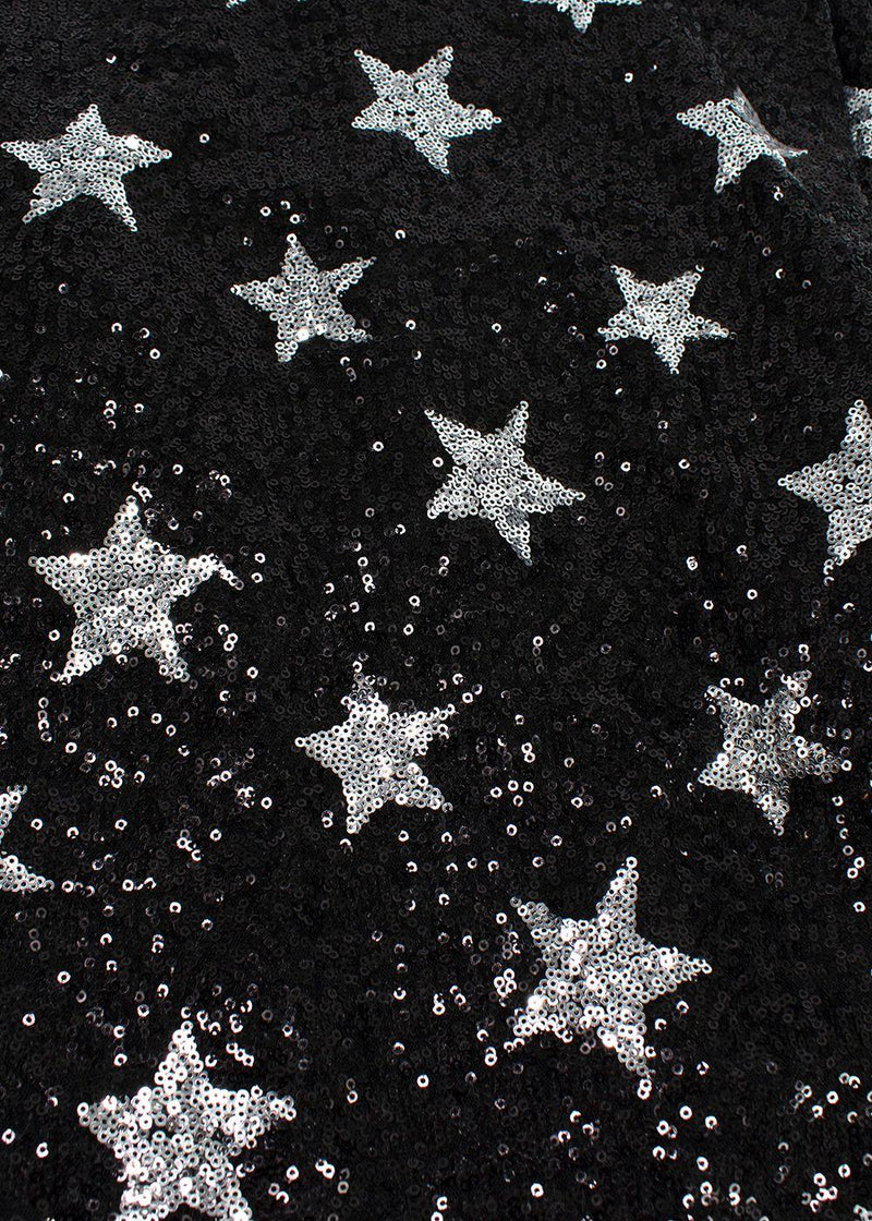 Ainea Black Star Sequin Cowl Neck Gown