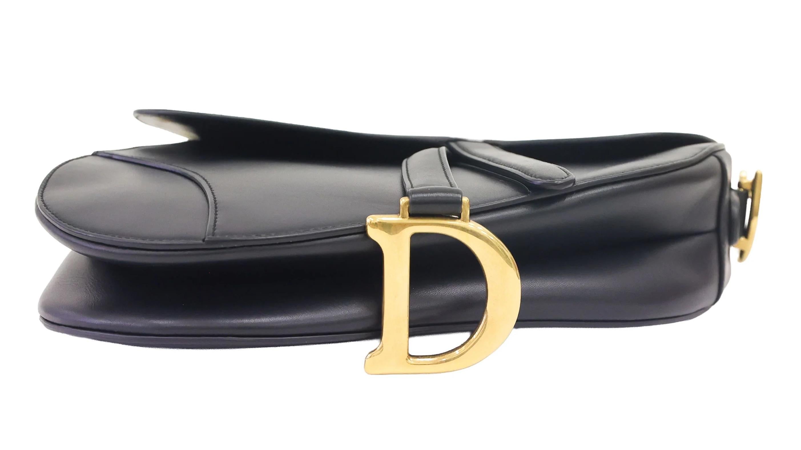 Dior Black Leather Saddle Bag