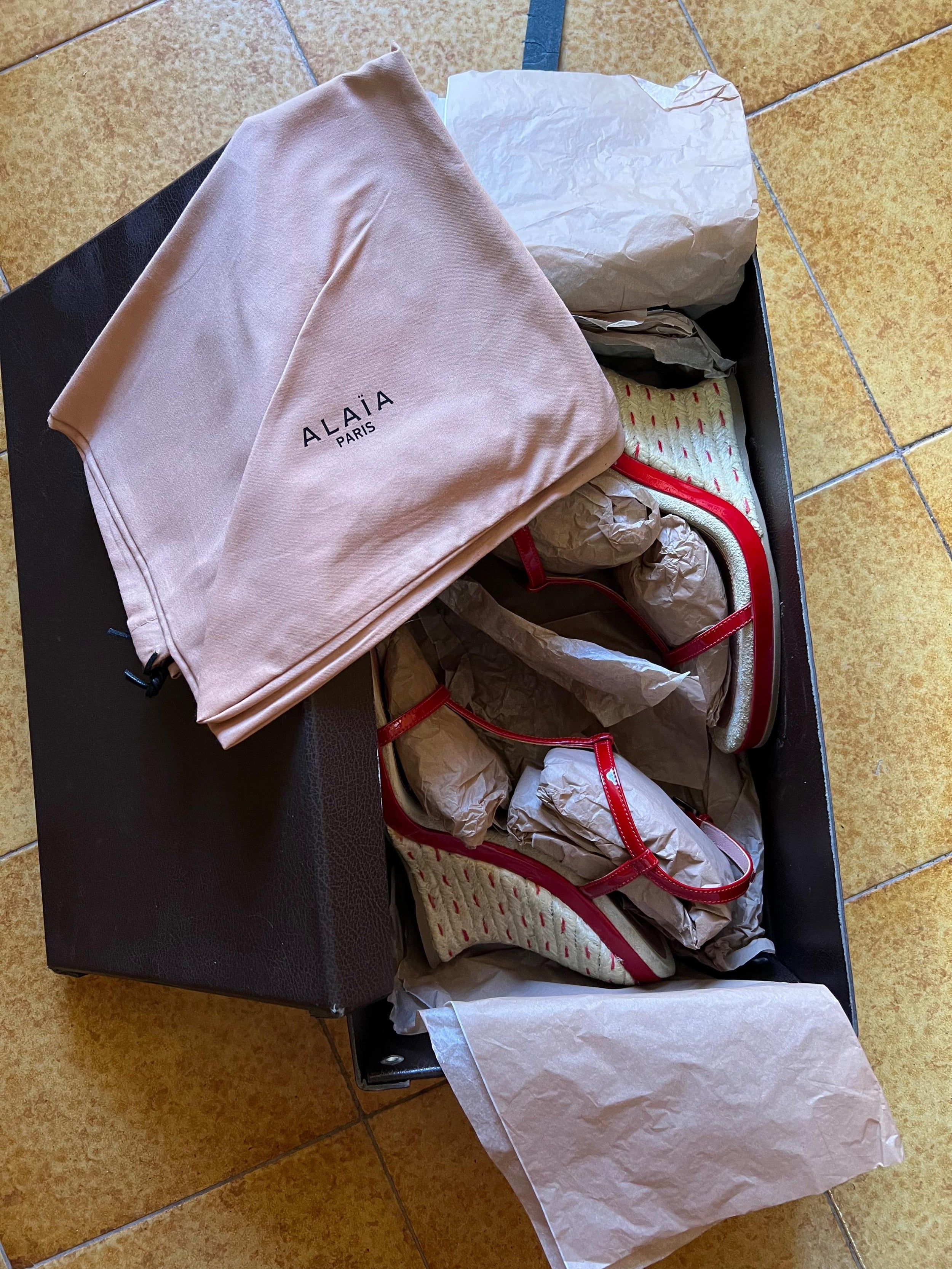 Strappy Patent Espadrille Wedges