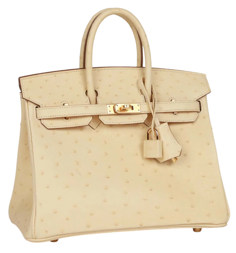 Hermès Birkin 25 Autruche Vanille Gold Hardware