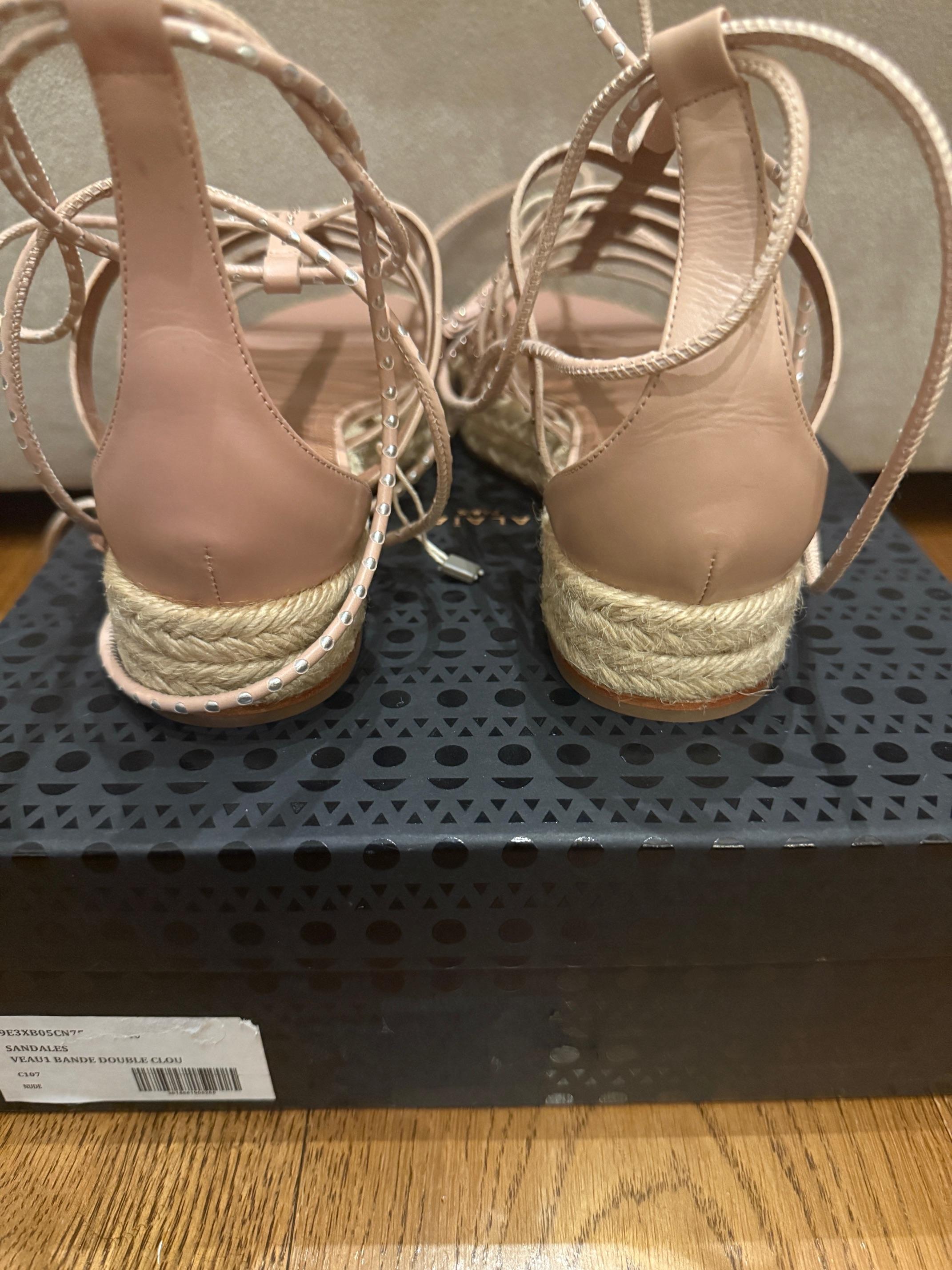 Alaia Pink Lace Up Sandals