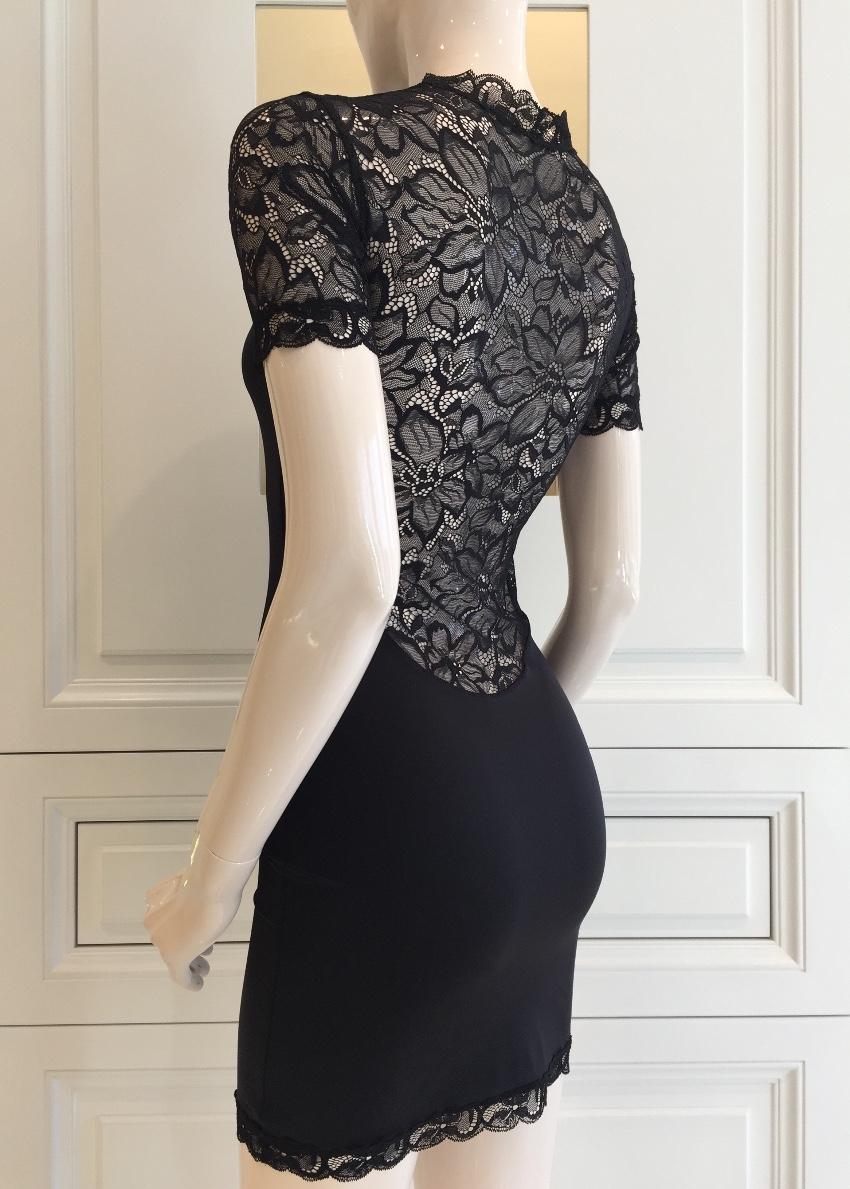Cadolle Paris Couture Leavers Lace & Stretch Satin Dress