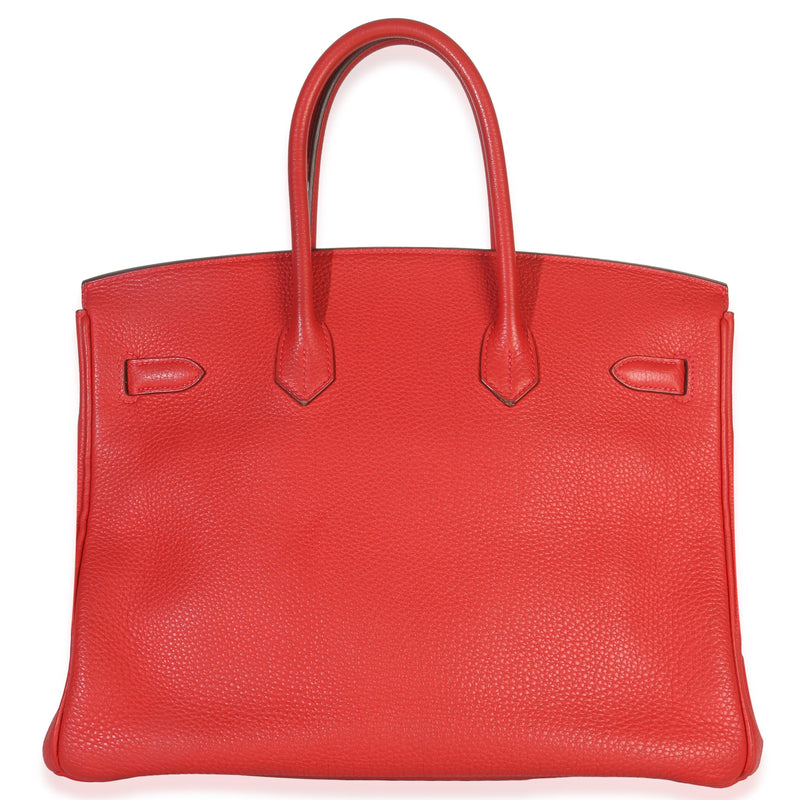 Hermès Togo Birkin 35 PHW Rouge Casaque
