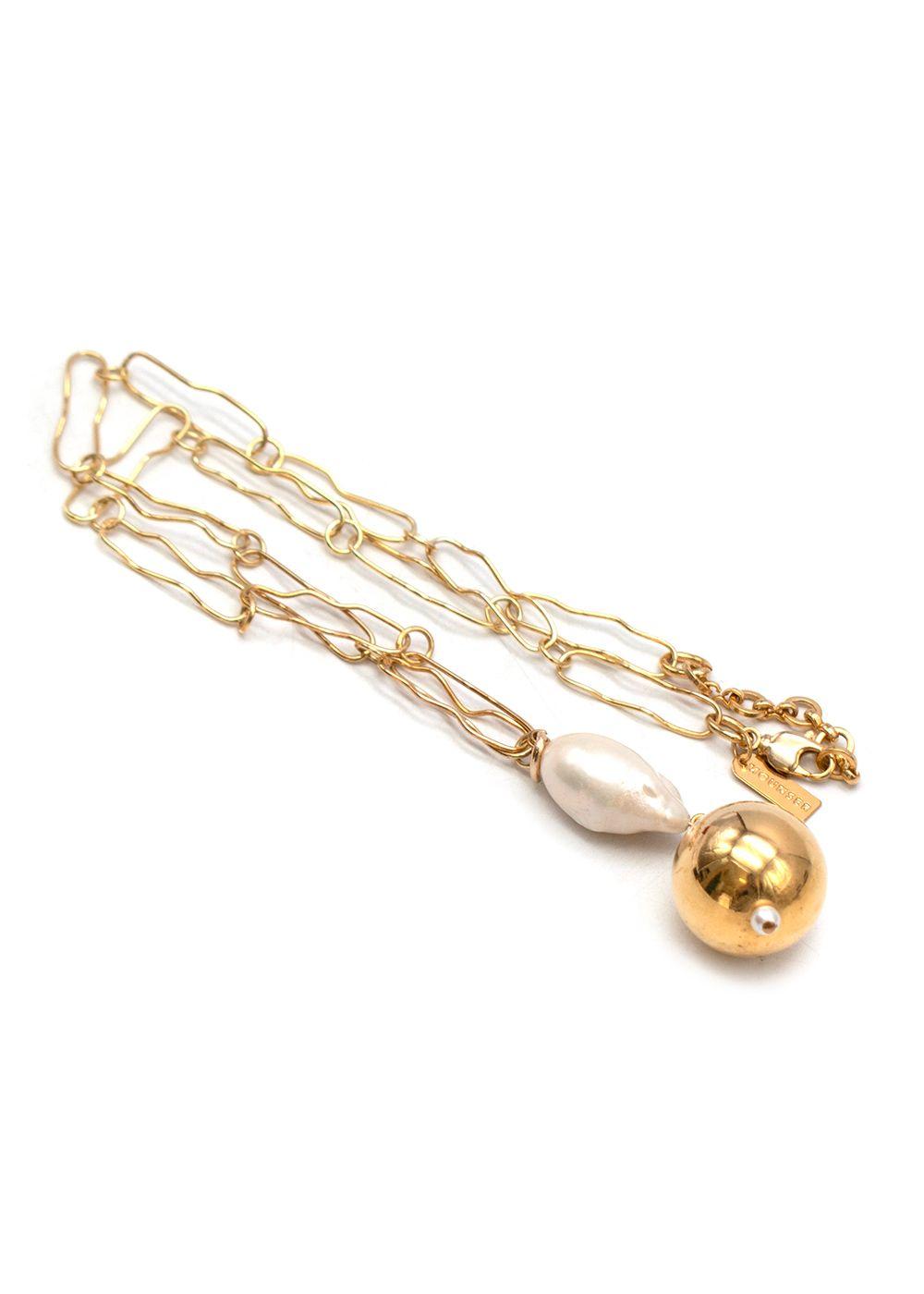 Mounser Pagoda Gold-plated Pearl Necklace