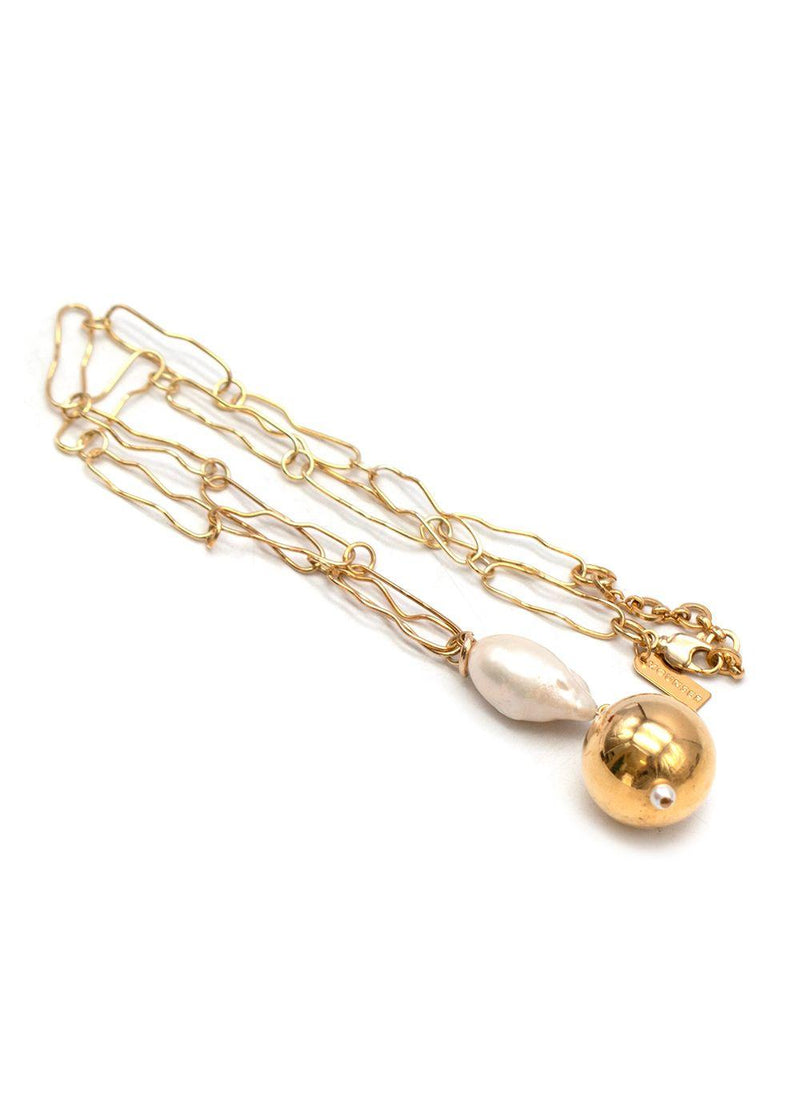 Mounser Pagoda Gold-plated Pearl Necklace