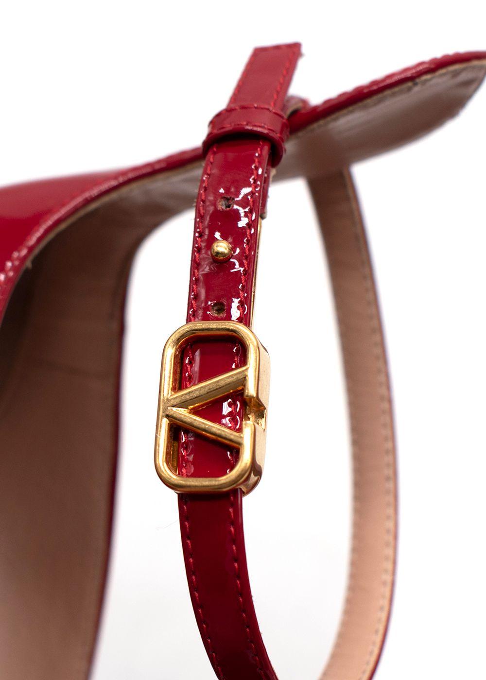 Valentino Ruby Leather Platform Pumps