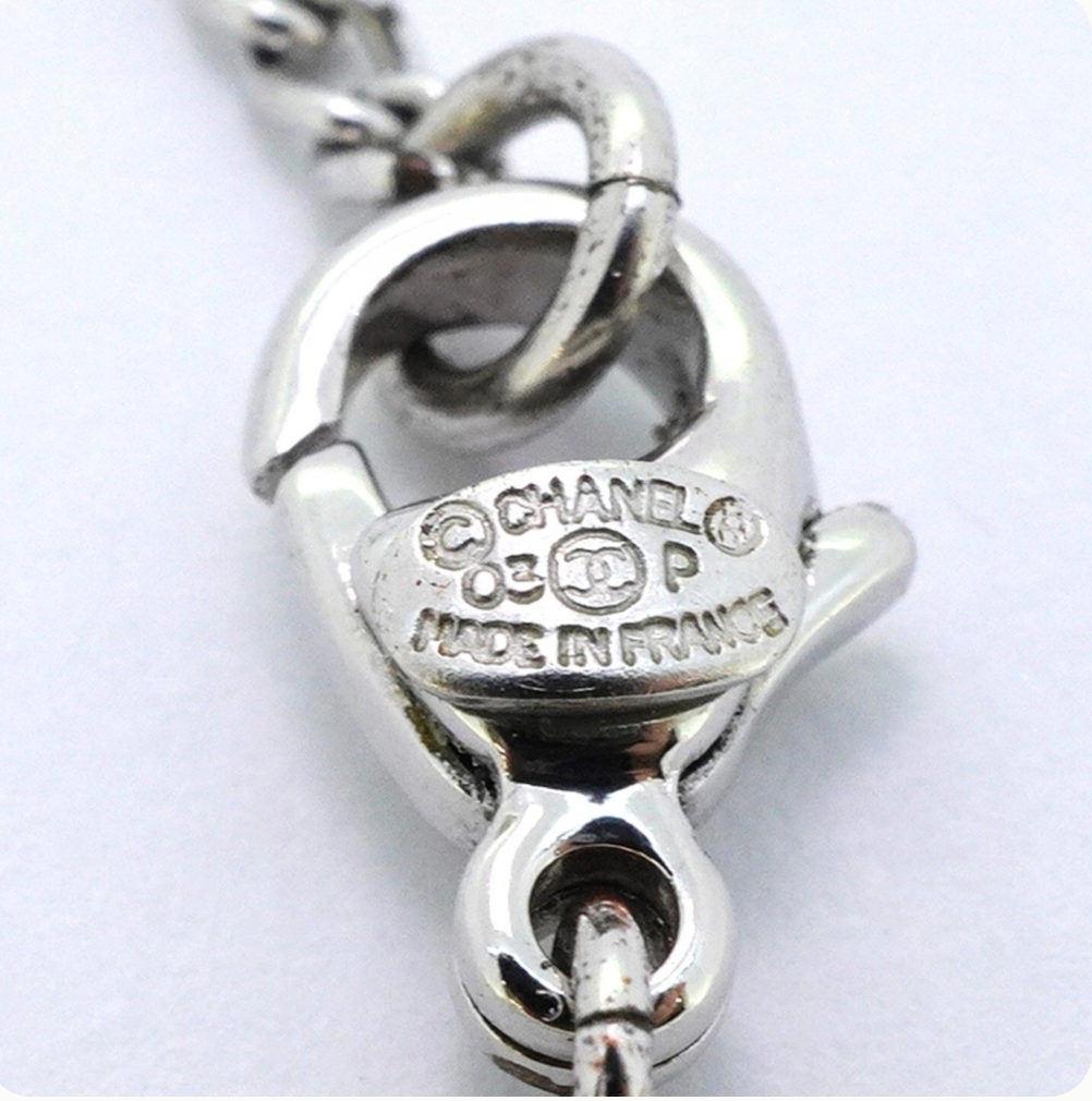 Chanel Coco Mark Silver Necklace