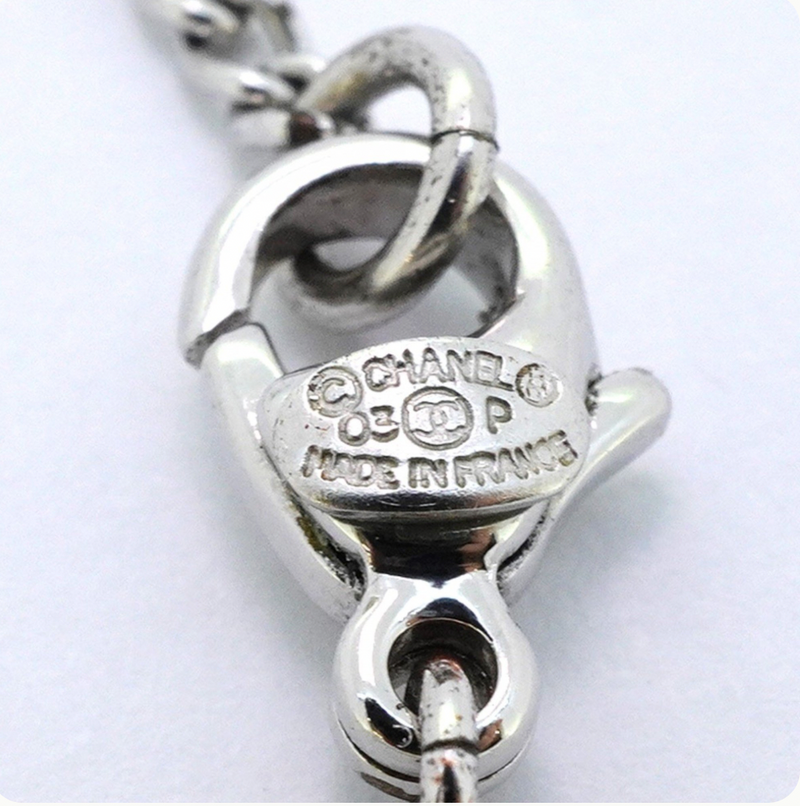 Chanel Coco Mark Silver Necklace