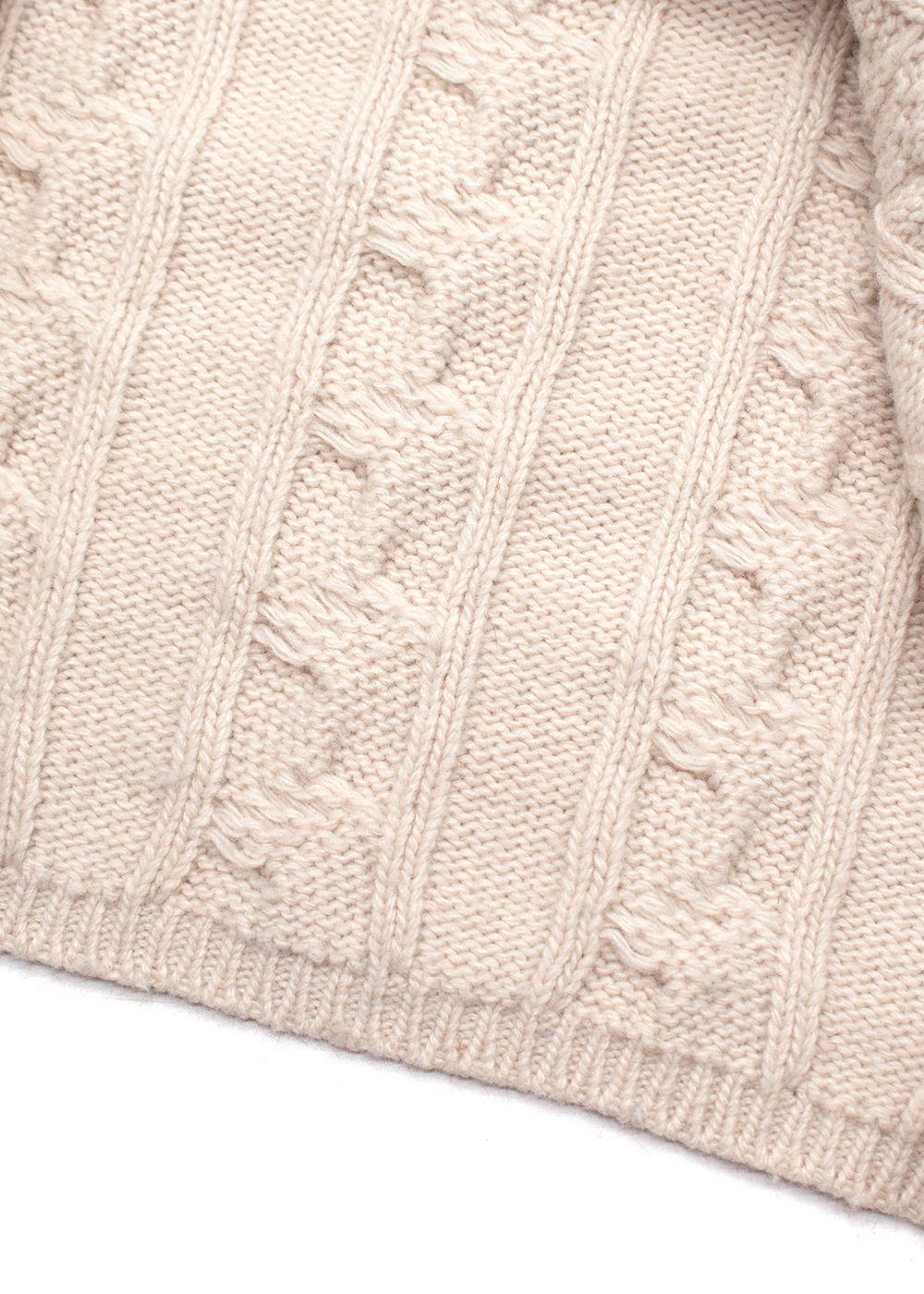 Joseph Cream Light Cable Knit Polo Neck Jumper