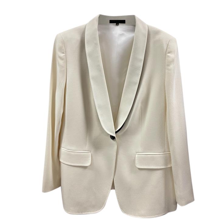 Escada Ivory Tailored Jacket with Contrast Collar