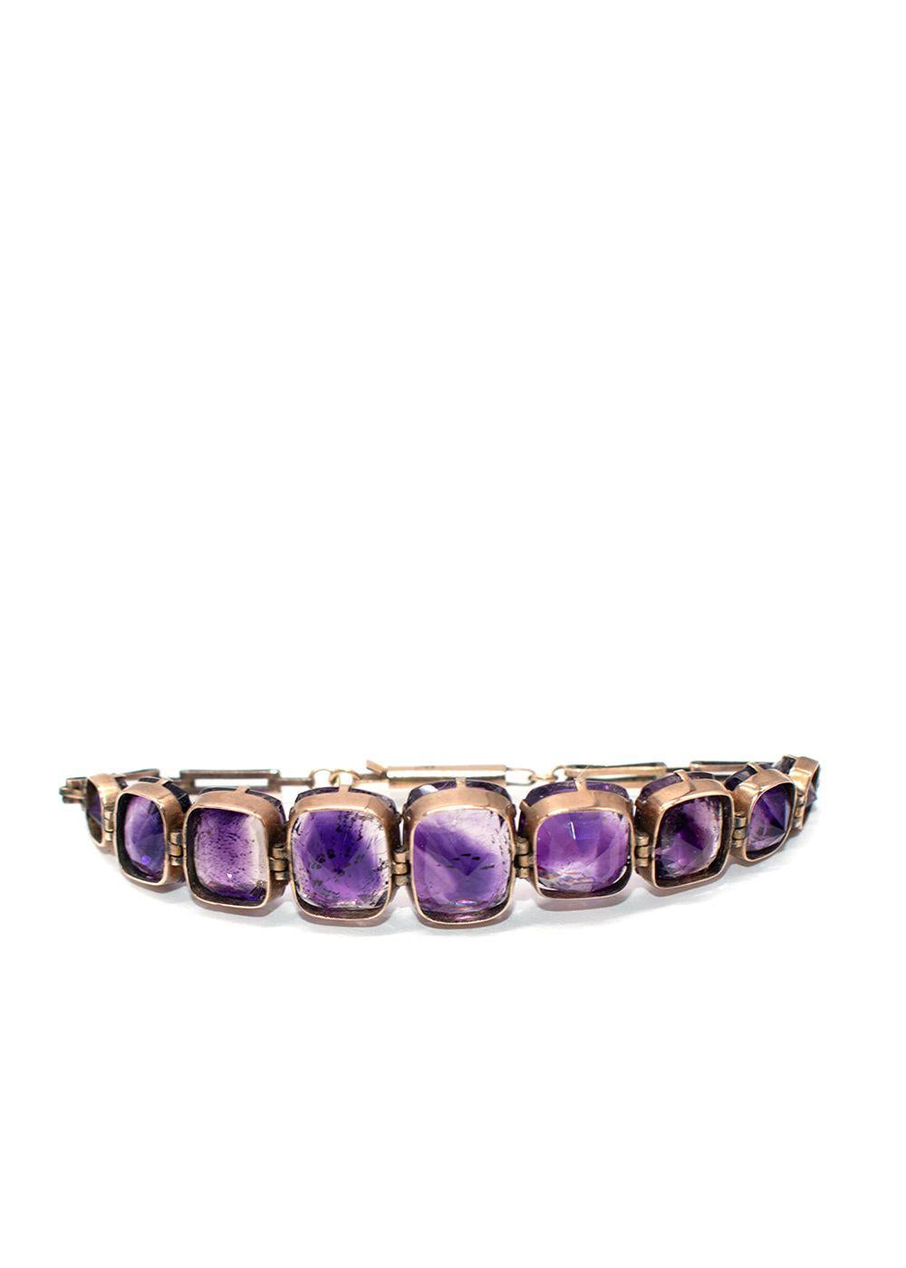 Vintage Fine Quality Amethyst And Gold Bracelet