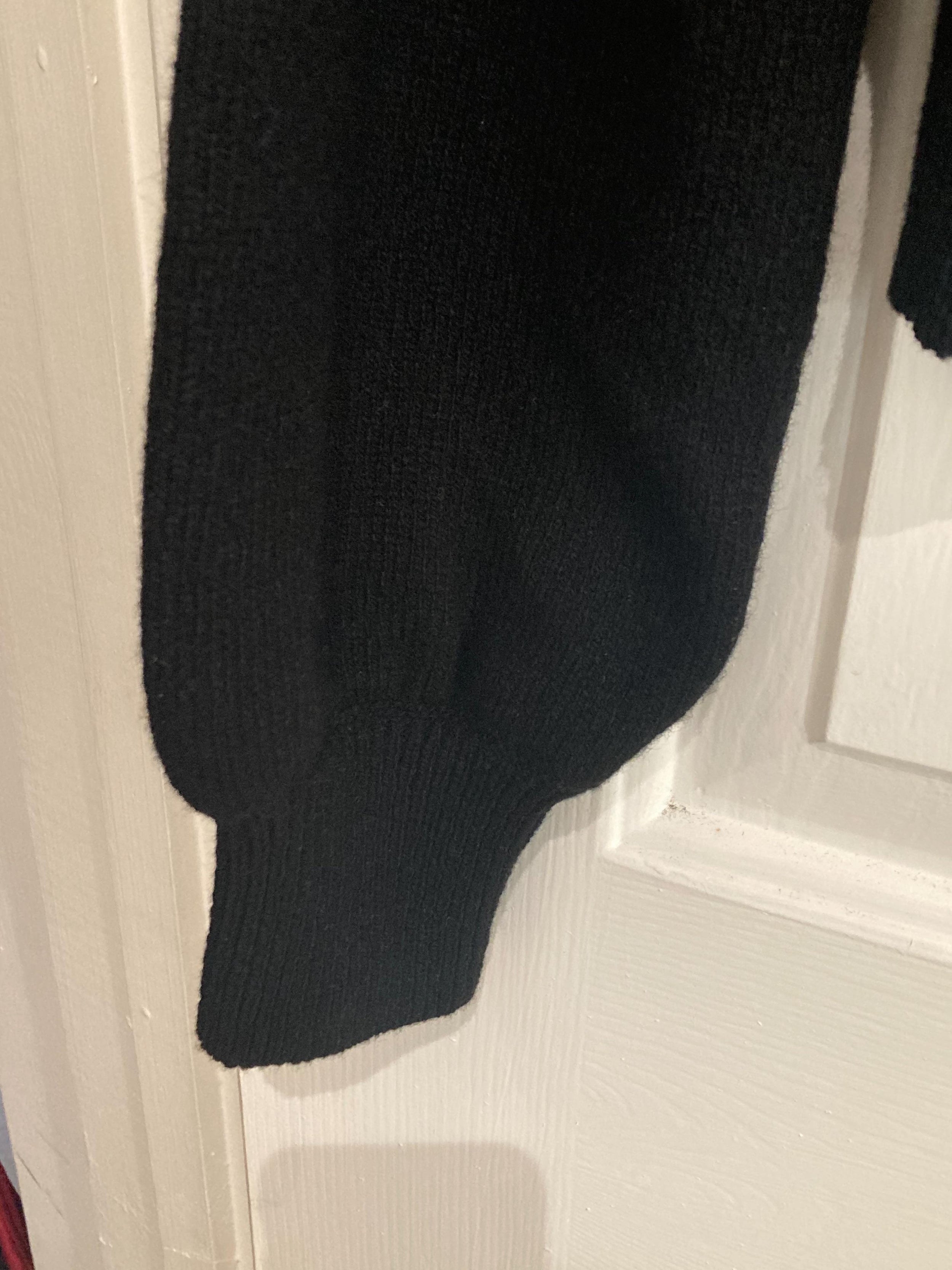 Black Cashmere & Wool Teddy Button Cardigan
