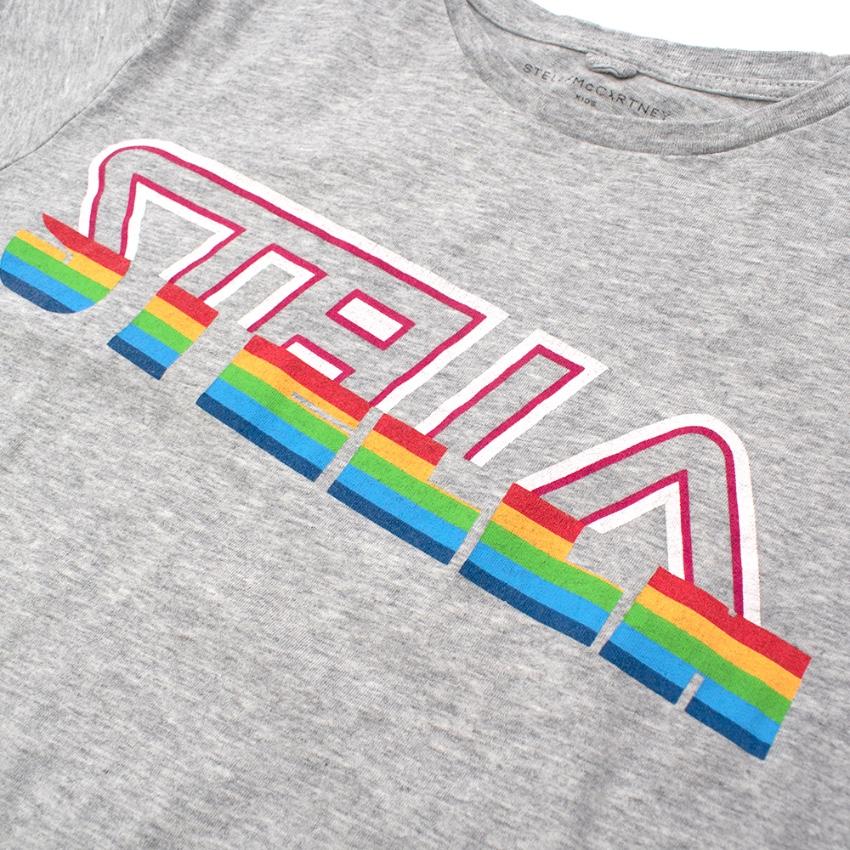 Stella McCartney Grey Cotton Rainbow Details T-shirt & Shorts Set