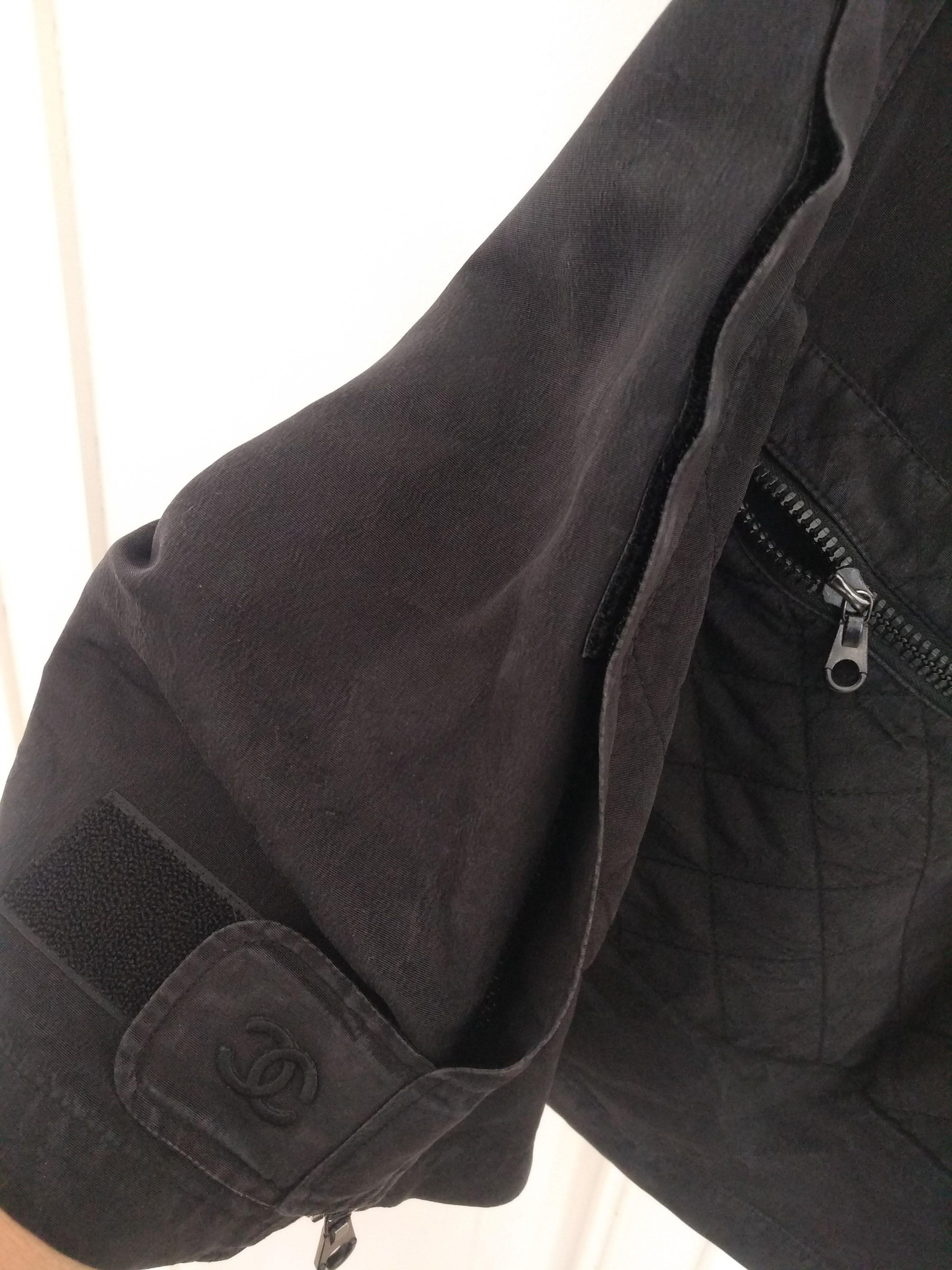 Quilted CC Logo Silk Skirt