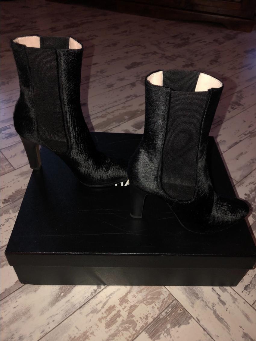 Chanel Pony Skin Black Boots