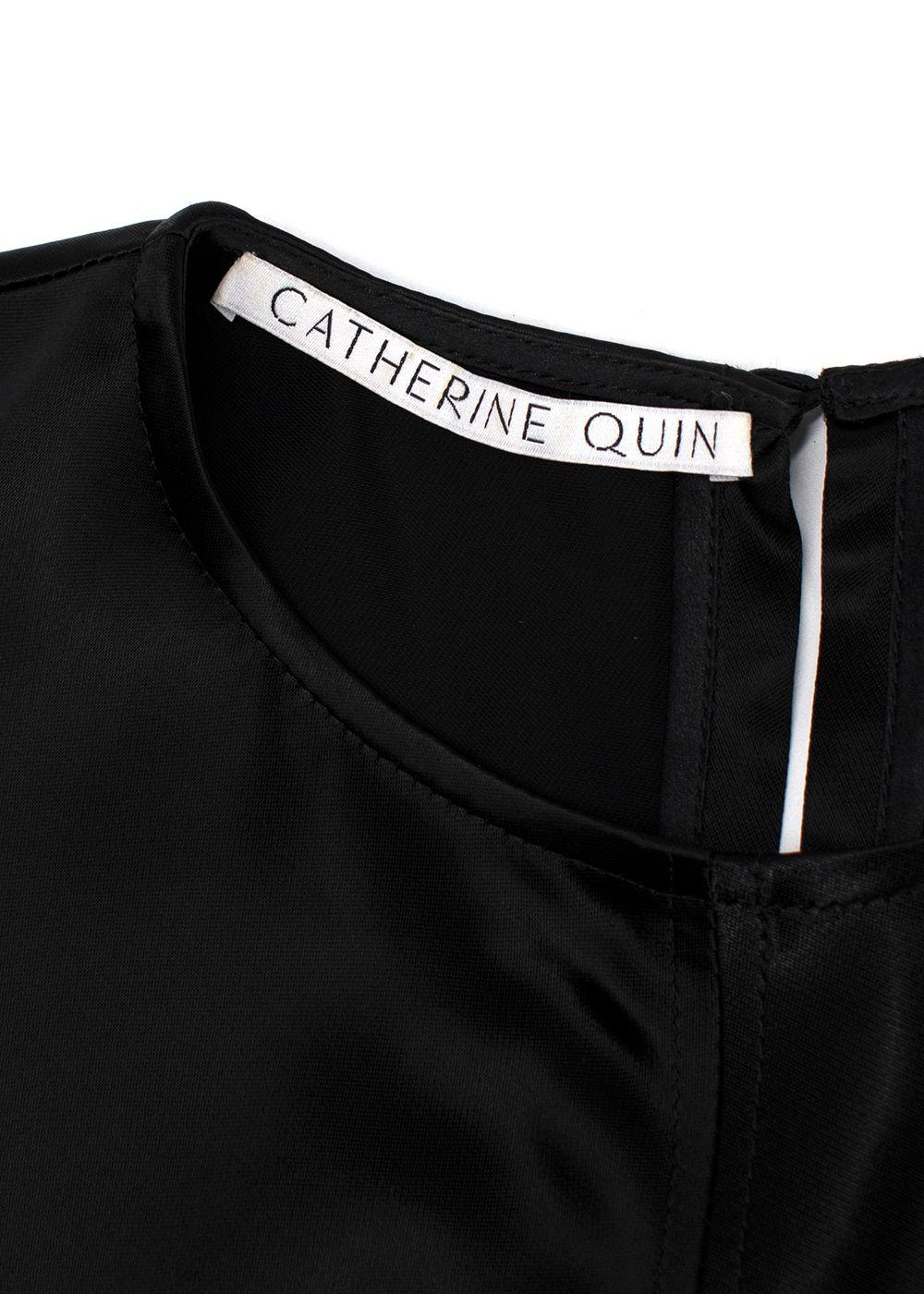 Catherine Quinn Black Silk Ruched Dress