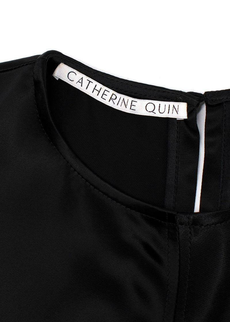 Catherine Quinn Black Silk Ruched Dress