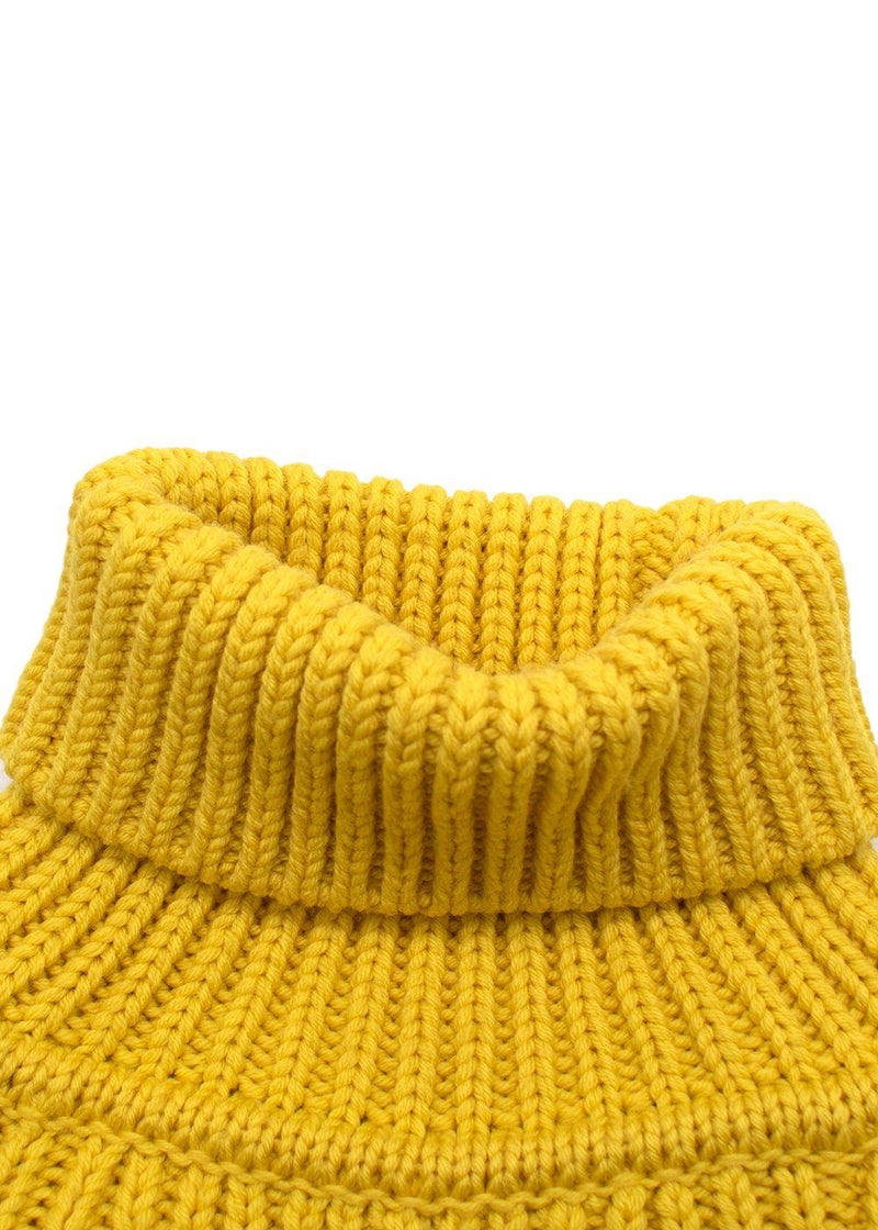 Loewe Yellow Wool Roll Neck Sheer Dress