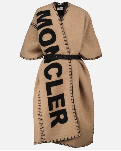 Moncler Beige Wool Blend Mantella Poncho
