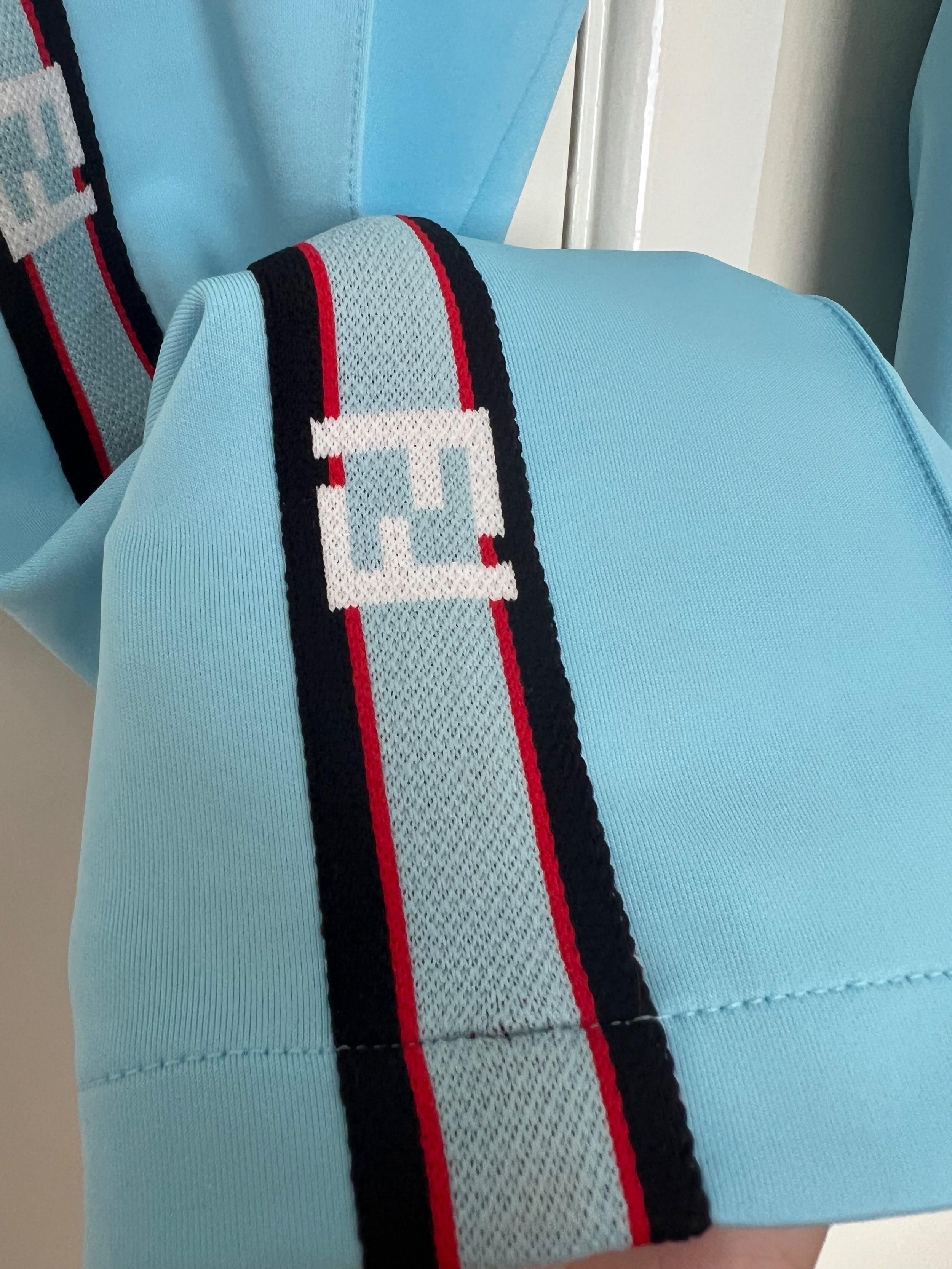 Fendi Kids Blue Logo Tapered Trousers