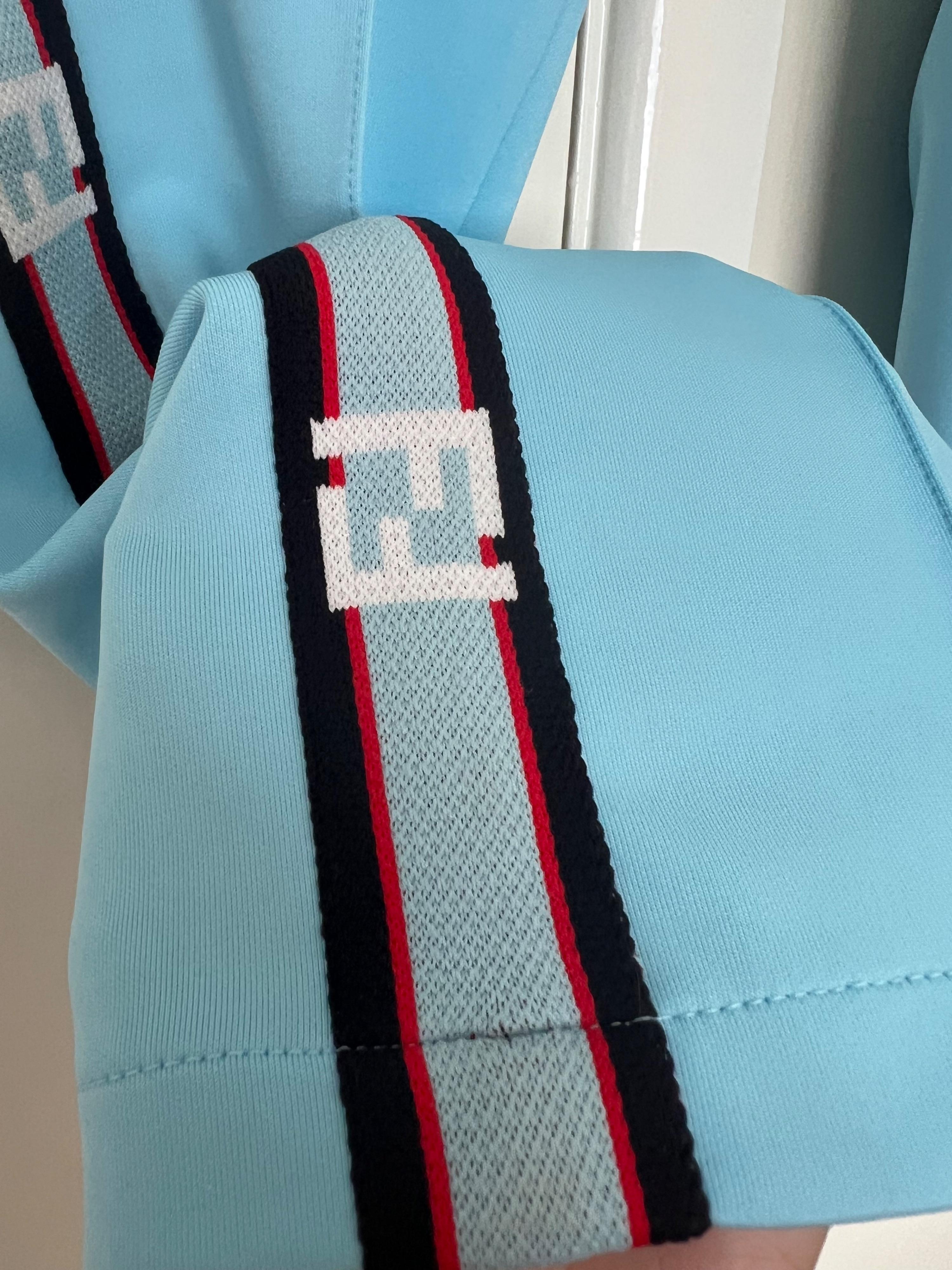 Fendi Kids Blue Logo Tapered Trousers