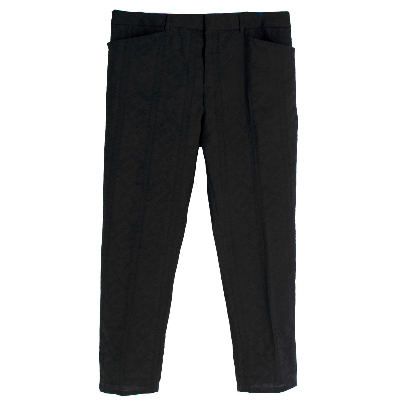 Saint Laurent Black Jacquard Tailored Trousers