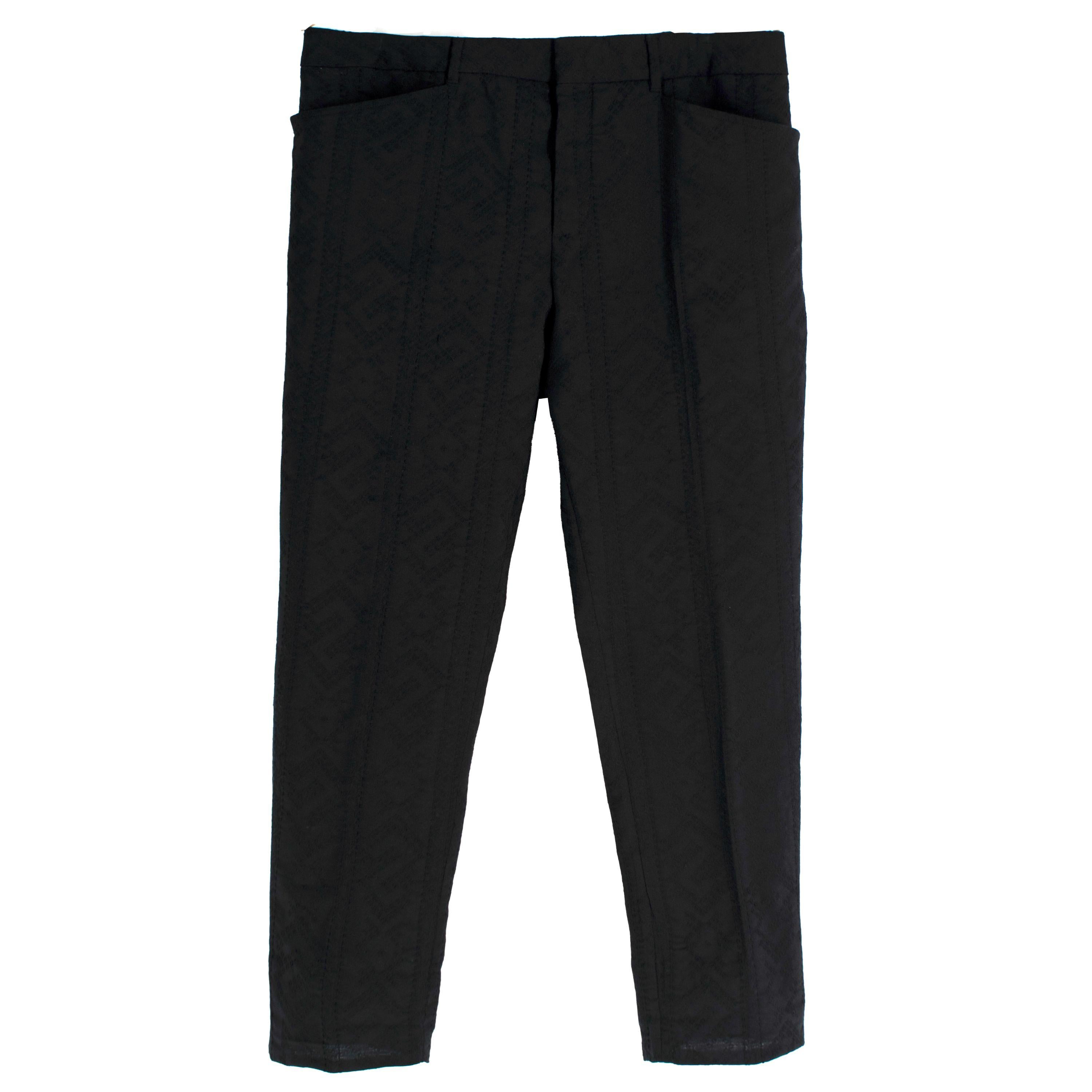 Saint Laurent Black Jacquard Tailored Trousers