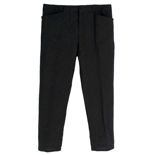 Saint Laurent Black Jacquard Tailored Trousers