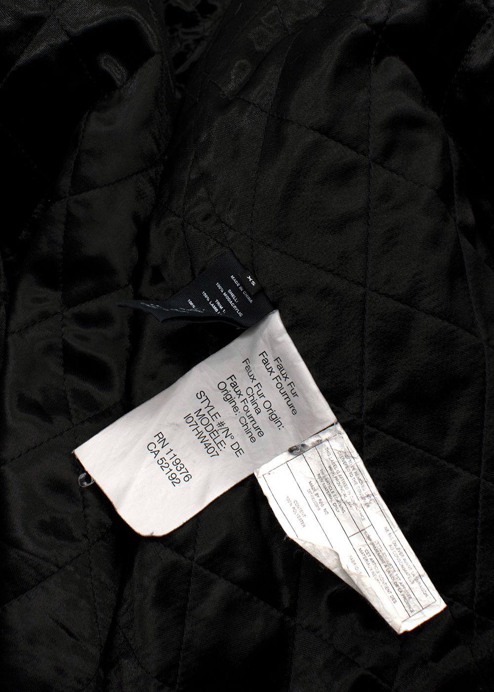 Helmut Lang Black Faux Fur Hooded Jacket