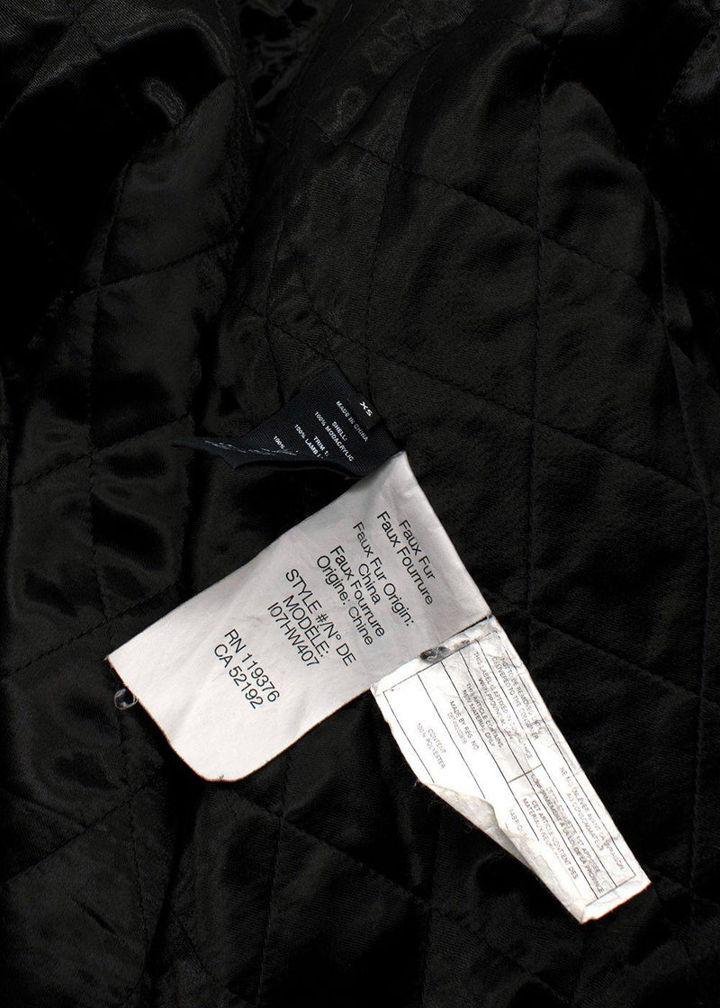 Helmut Lang Black Faux Fur Hooded Jacket