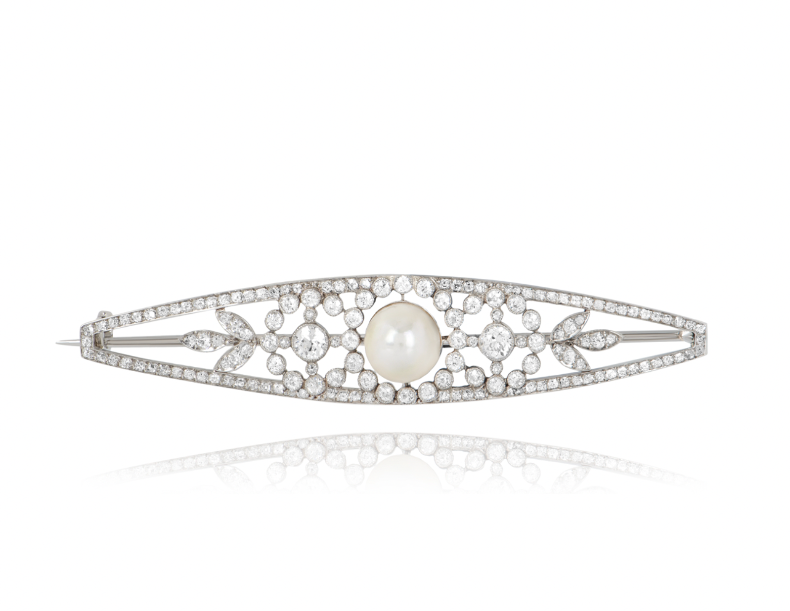 platinum, diamond & pearl brooch