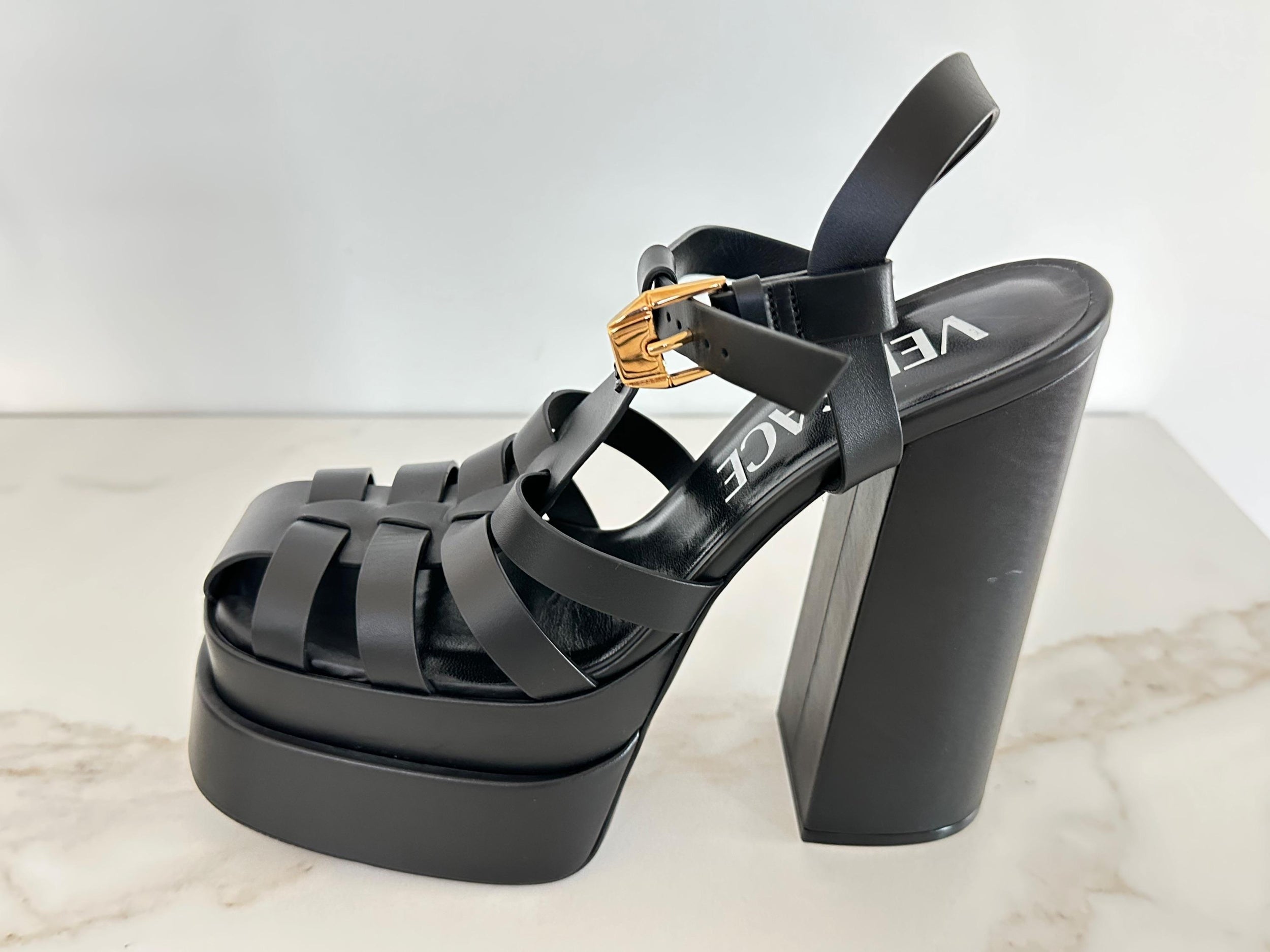 Black La Medusa Platform Sandals