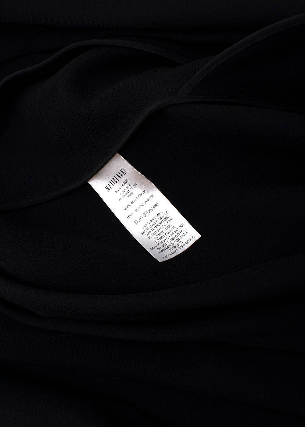 Black Flared Pleated Zip Gown