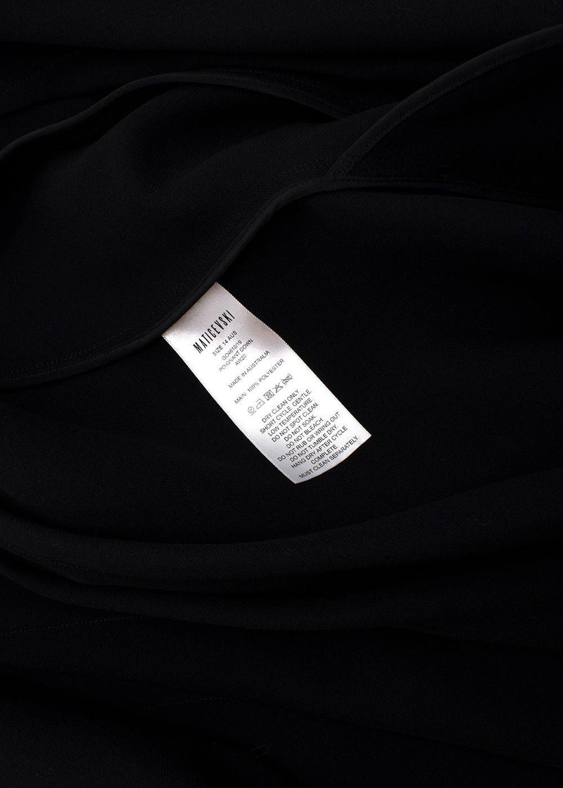 Black Flared Pleated Zip Gown