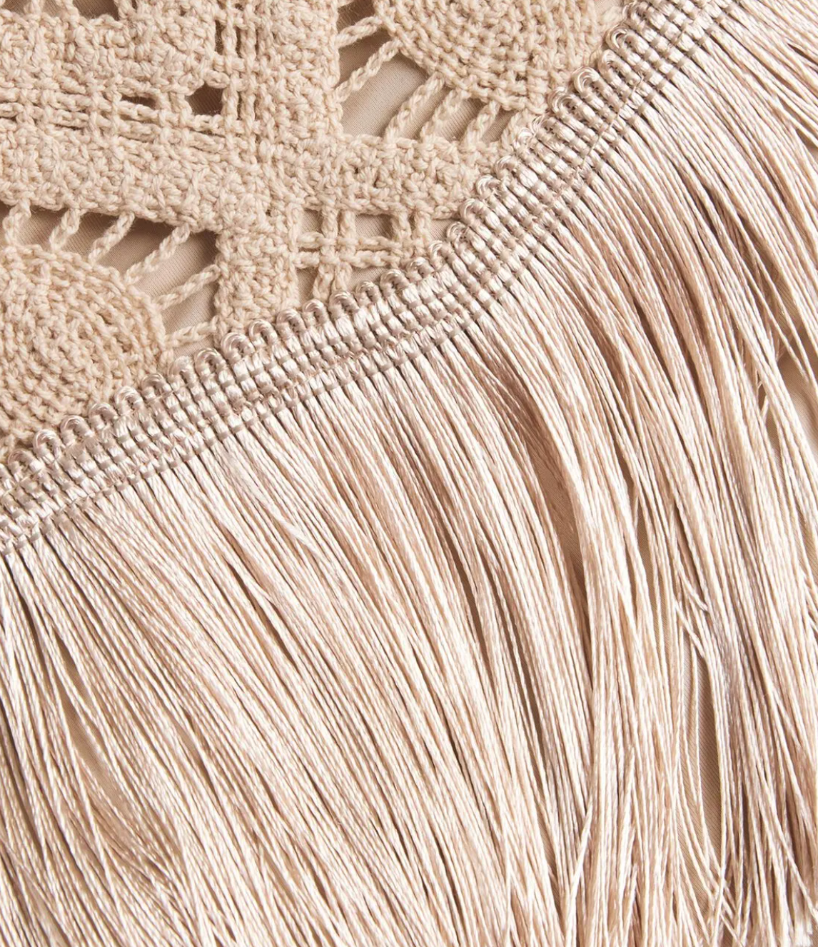PatBO  Crocheted Top With Fringed Hem
