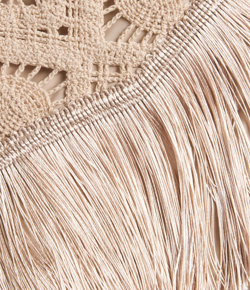 PatBO  Crocheted Top With Fringed Hem