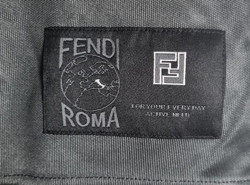 Fendi Grey FF Jacquard Half-Zip Polo Shirt