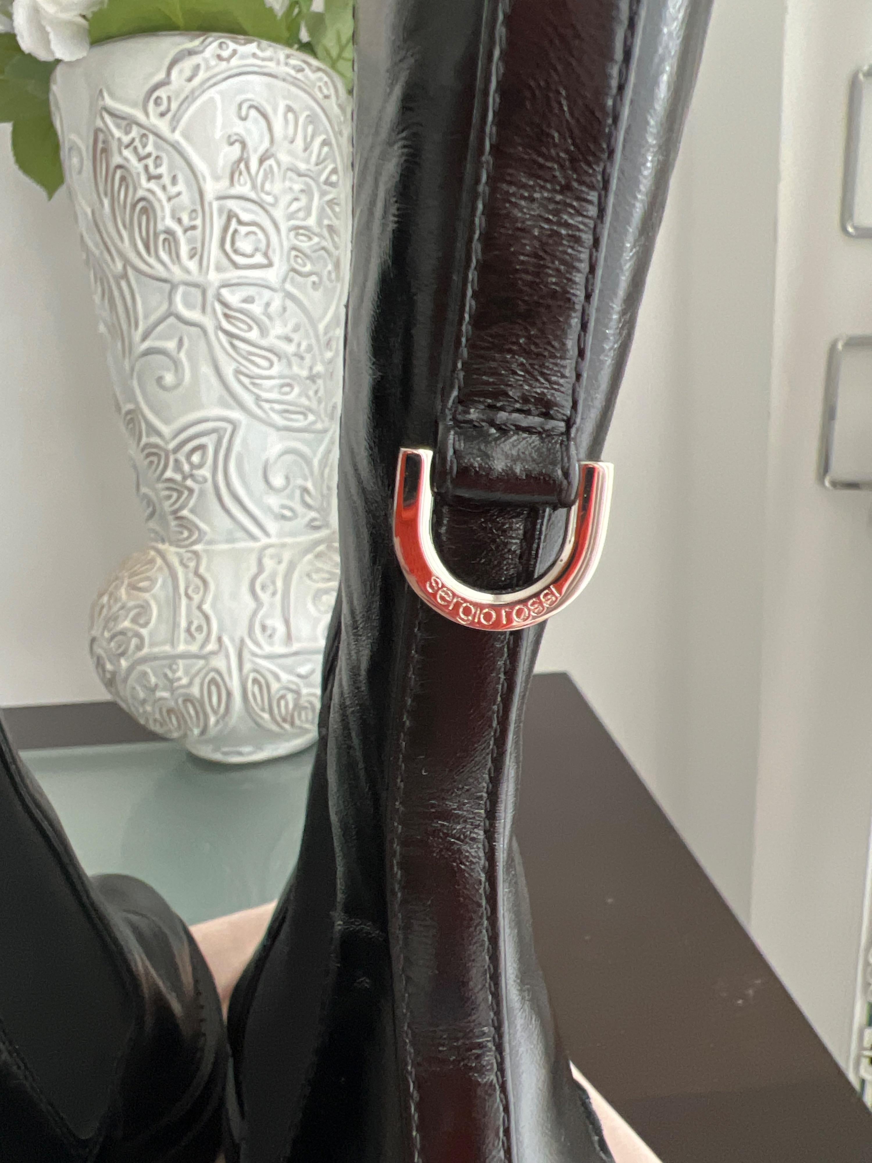 Sergio Rossi Black Round Toe Heeled Chelsea Boots