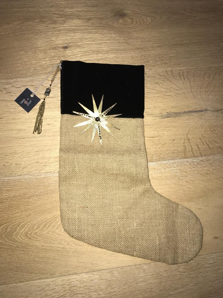 Rosantica Embellished velvet and jute stocking