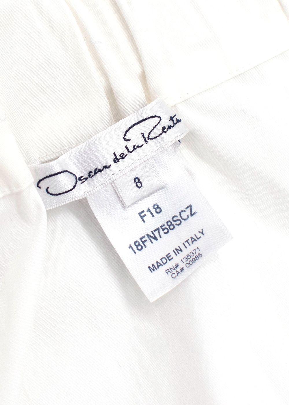 Oscar De La Renta White Pleated Mini Skirt