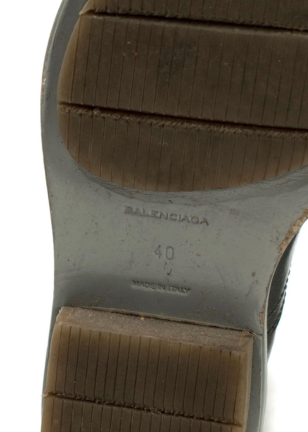 Balenciaga Grey Distressed Leather Chelsea Boots