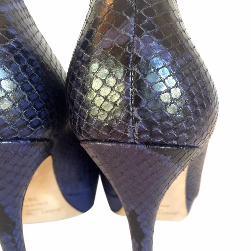 Jimmy Choo Cosmic Snakeskin Leather Platform Pumps