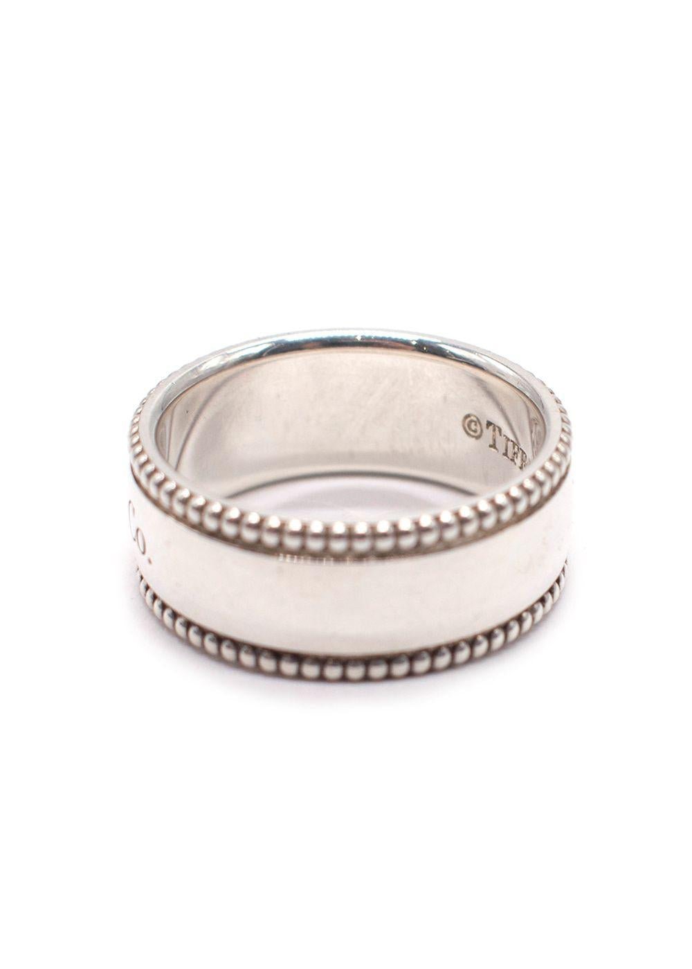 Tiffany & Co Sterling Silver Milgrain Band Ring