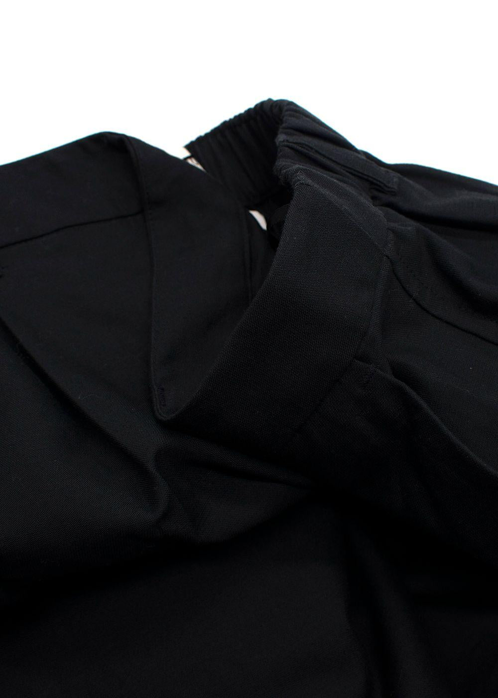 Matteau Black Cropped Wide Leg Linen Trousers